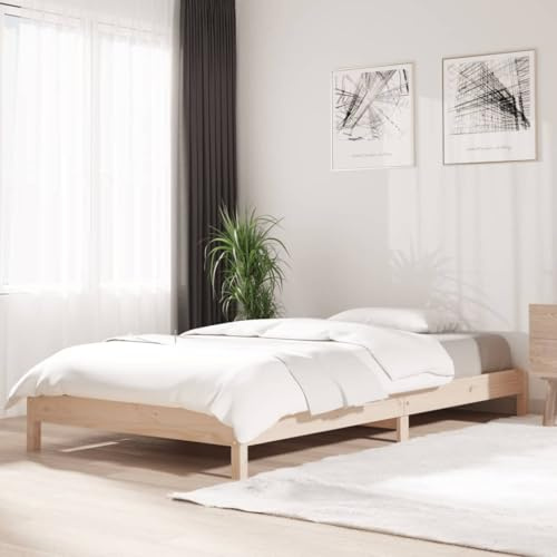 GeenYuu Lit empilable 75 x 190 cm en pin massif non traité, empilable, cadre de lit robuste pour chambre à coucher, meubles durables
