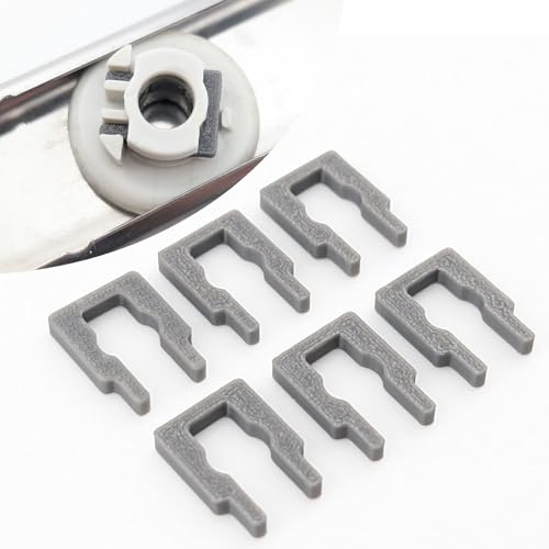 6 Stück Ersatz Laufrolle Klammer kompatibel zu Miele Spülmaschine G305 G3xx | Ersatzteil Spange Korbführung passend zu 09759811 & 1107900 Clip für Geschirrkorb Befestigung aus Grauem Kunststoff