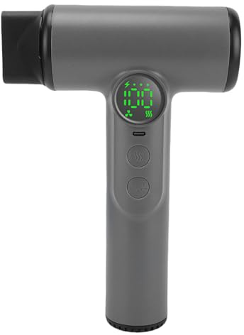 TARSHYRY Secador de Pelo Inalámbrico con Batería 100 Configuraciones de Velocidad de Calor Batería de 15600 MAh Motor de 30000 RPM Tipo C Carga Rápida Pantalla Digital Liviana con (gris oscuro)