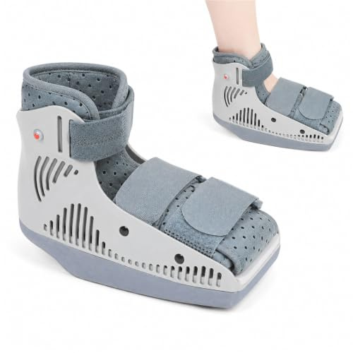 Bottine de Décharge pour Pied et Talon – Chaussure Post-Opératoire pour Fracture du Métatarse et Chirurgie de l'Hallux Valgus – Botte de Marche Légère et Réglable(Heel pressure relief,M)