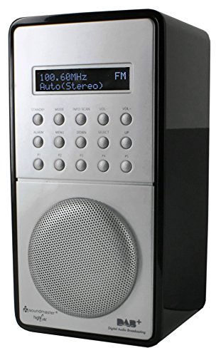 Soundmaster DAB100SW Tragbarer DAB Radio mit Li-ion Akku schwarz