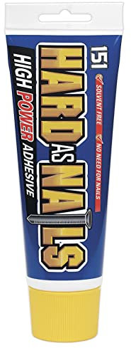 Hard As Nails - High Power Adhesive | Bond Wood, Plastic, Brick, Glass, Ceramics, Metal & More | Solvent Free, No Need for Nails (180ml Tube)