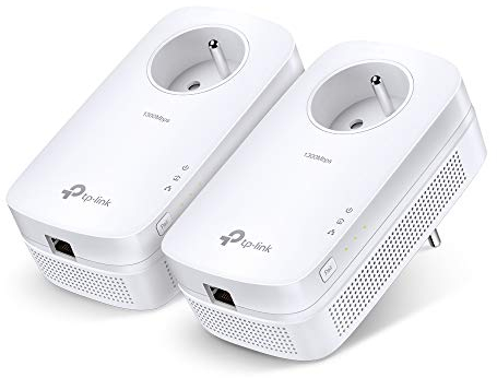 TP-Link CPL AV1200 (Débit 1200 Mbps), 1 Port Ethernet Gigabit, Prise Intégrée Version Française, Pack de 2 CPL (TL-PA8015P KIT)