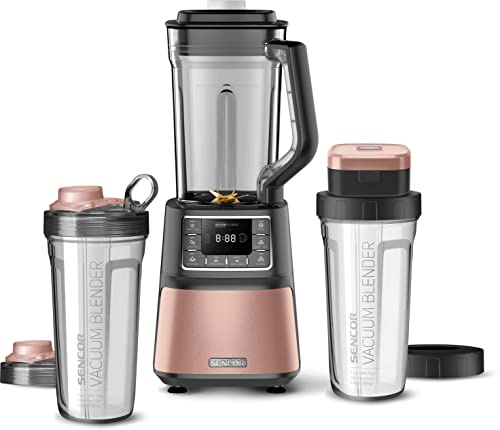 SENCOR 7876GD SBU 7875RS Frullatore a Vacuoto Automatico Super, 1500 Watt, Smoothie, 8 Lame Titano, 7 Programmi, Rosa, Plastica