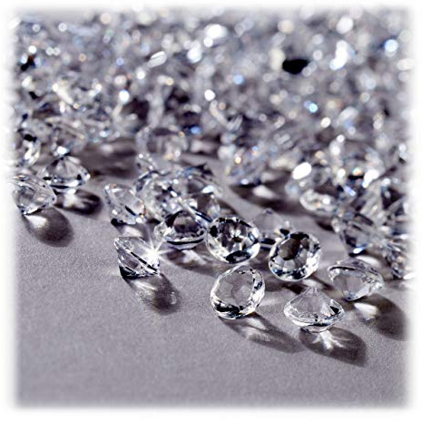 Relaxdays Cristalli Decorativi, Set da 3.000 pz, Diamanti per Tavoli da Matrimonio, Pietre Luminose, 6x4 mm, Trasparente