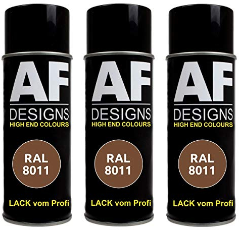 Alex Flittner Designs 3x RAL Lackspray Autolack Buntlack Spraydose RAL8011 NUSSBRAUN matt