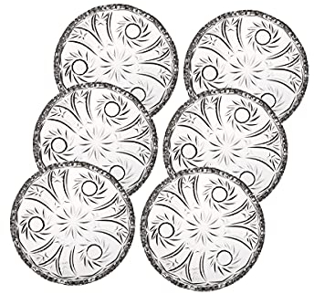 Teller Kuchenteller Tortenteller aus Bleikristall 6er Set D 16cm Transparent Kristall