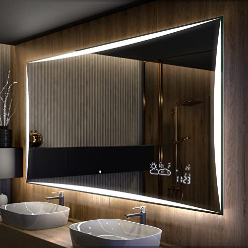 Artforma Badspiegel mit Beleuchtung - Led Spiegel Bad - 80x100 - Badezimmerspiegel Nach Maß - auf Individuelle Bestellung Gefertigt - Modernes Design - Ohne Rahmen
