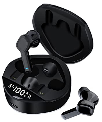 Écouteurs Bluetooth 5.3 Sport sans Fil IPX5 Noir | Semi-Intra/Intra-Auriculaires, Hi-Fi Son Stéréo, Réduction de Bruit ENC Mic, 30H Durée Lecture