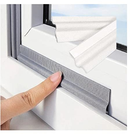 80IN Self Adhesive Window Gap Sealing Strip, Windproof Soundproof Weather Stripping Door Seal, PU Foam Sliding Door Bottom Seal Tape Guard Sealer Dust Stopper for Windows Doors Insulation (White)