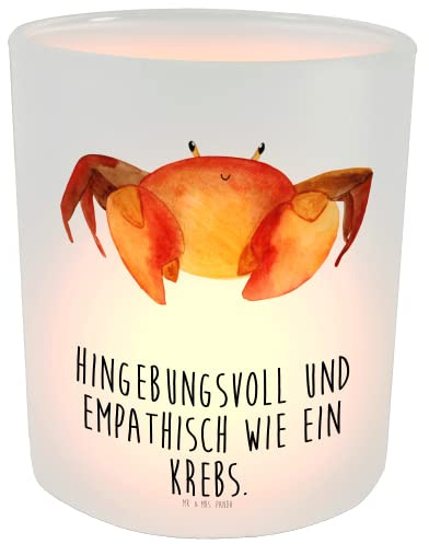 Mr. & Mrs. Panda Kerze Sternzeichen Krebs - Geschenk, Tierkreiszeichen, Kerzenlicht, Windlicht Deko, Geschenk Juli, Windlicht Dekorieren, Aszendent,