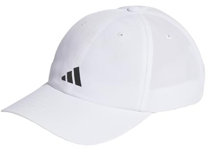 adidas Unisex Running Essentials AEROREADY Six-Panel Baseball Cap, White/Matte Silver, L