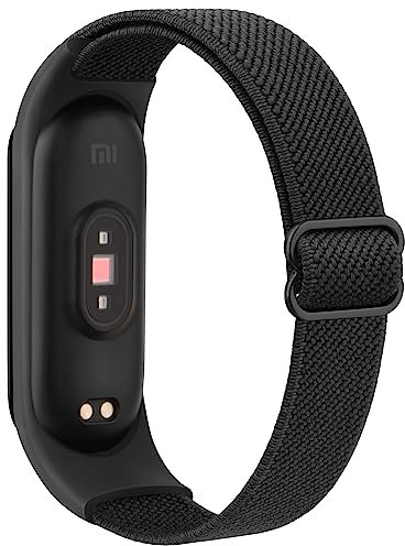 Tobfit Cinturino per Xiaomi Mi Band 6/Mi Band 5/Mi Band 4/Mi Band 3/Mi Band 7, Cinturino Regolabile Rlastico per Amazfit Band 5/Xiaomi Mi Band 6/Mi Band 5/Mi Band 4/Mi Band 3 (Nero)