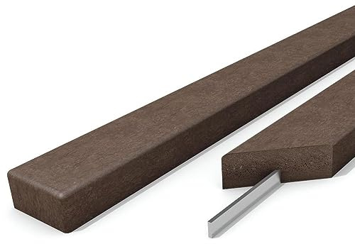 hanit® Bankbohlen | 200 x 8 x 4cm | braun | 2 Stück | wetterfeste Bankbretter aus Recycling Kunststoff | für Gartenbank