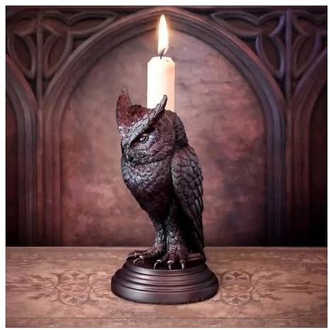 Tauzveok Teelichthalter Halloween Deko, Gothic Decor Kerzenständer, für Schlafzimmer, Tisch, Wohnzimmer, Halloween, Weihnachten Dekoration,Owl