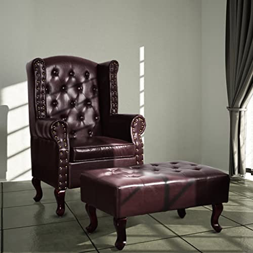 DYRJDJWIDHW Lounge Sessel,XXL sitzsack,schaukelstuhl,Sessel mit Fußhocker Dunkelbraun Kunstlederrelaxsessel,lesesessel,Sessel,stillsessel,