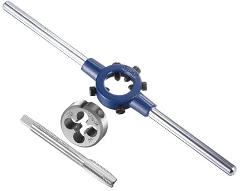 CoCud Juego de Mango de Terrajas Y Machos Terraja Unf 5/16-24 para 16mm-25mm OD/Macho M7-M8 Kit de Herramientas de Roscado de Alta Velocidad de Acero para Tornillos Llaves