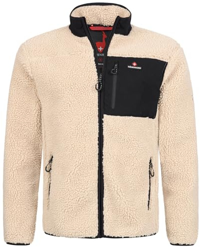 Höhenhorn Birkkar - Giacca invernale da uomo in pile peluche, foderata, beige., L