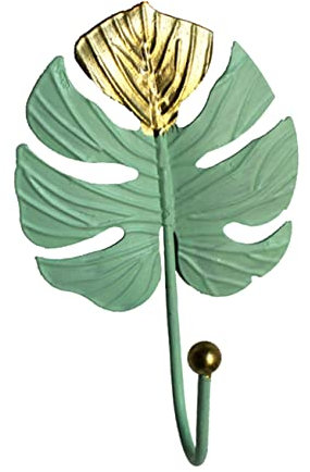 WATIIFUFU Eisen-wandhaken Blattform-haken Für Kleidung Hut Schlüssel Home- Wand Eisen Wandaufhänger- Grün