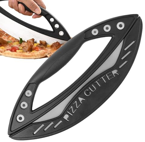 Cortador de pizza profesional,Cortador de pizza de acero inoxidable | Cortadora de pizza multifuncional,Rueda cortadora de pizza de acero inoxidable, cortadora de pizza semicircular con cubierta prote