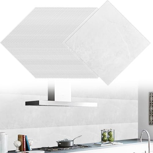 DAJAVE 40 Stück PVC Bodenbelag Betonoptik, 30cm x 30cm Vinylboden Selbstklebend Bodenfliesen Betonoptik Grau Klebefliesen Boden, Vinylboden Rutschfest, Wasserfest, Vinyl Fliesen Wohnzimmer