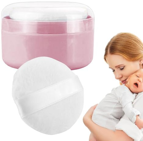 Récipient à poudre pour bébé avec soufflet - Boîte de rangement pour talc pour - Distributeur de poudre corporelle avec tampon pour bébé après le bain - Ce récipient à poudre corporelle est un