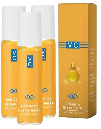 Lutein Anti-Falten Serum öl Augenöl gegen Falten,Vitamin-C-Rollerball Seren für Frauen Männer,Entfernung Augenringen,Linderung Tränensäcken,Gesichtshaut Augenpflege (Z-3 Stück, Einheitsgröße)