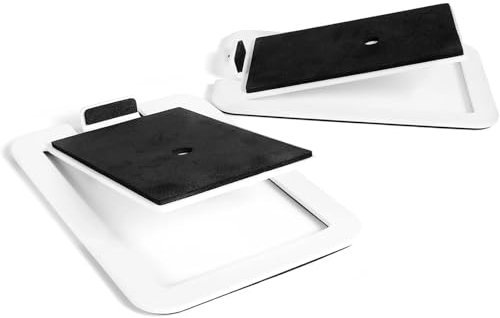 SUBLXPoten Lautsprecher Ständer 2-teilige Desktop-Lautsprecherständer for mittelgroße Regallautsprecher und mittelgroße 3- bis 4-Zoll-Desktop-Setup-Zubehör Boxenständer(White)