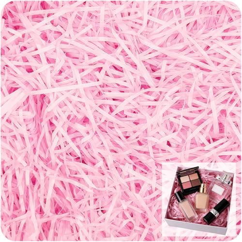 200 g strimlat silkespapper för presentaskar Rosa, 200 gram Khaki Mjukt strimlat papper för korgar Fyllning och förpackningsfyllning Strimlat fyllningspapper för jul, födelsedag