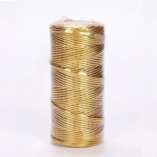 100M/328 Feet Gold String Twine for Crafts Decorative Metallic Bakers String Bakers Twine Glitter Gold Cord for Crafting Decorative Wrapping Strings for DIY Crafts Presents Gift Wrapping