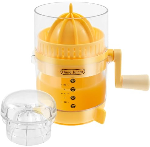 Manual Citrus Juicer,Lemon Orange Lime Hand Press with Rotating Crank,Ergonomic Hand Crank Press Lime Citrus Fruit Juicers,Multifunctional Squeezer for Lemon, Orange, Limes, Grapefruit