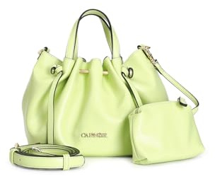 CAFèNOIR - Mini Tote Bag Donna Morbida con Motivo Color Oro, Borsa a Mano Elegante con Barretta in Metallo e Tracolla Removibile, Borsetta Sfoderata con Pochette Interna e Chiusura a Calamita