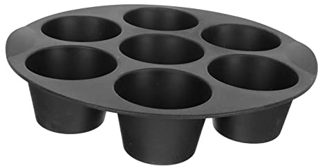 MUELODSIC Molde de Silicona para Hornear Cavidades Grande Negro Molde para Bizcochos y Tartas Accesorio para Freidora de Aire Antiadherente y Fácil de Limpiar para Repostería y Profesional
