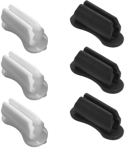 COYUN 6 Stück Klebender Stifthalter für die Wand, Schreibtisch-Organizer,Silikon-Stifthalter für Klemmbrett, Marker-Halter,Schreibtischzubehör,Bürobedarf(Weiß,Schwarz)