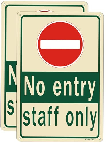 2 pack No Entry Staff Only Sign Authorised Keep Out Beyond this point Metal signs 8 x 12 Rust Free Aluminum For Outdoor Offices Schools Surgeries Weatherproof Easy To Install