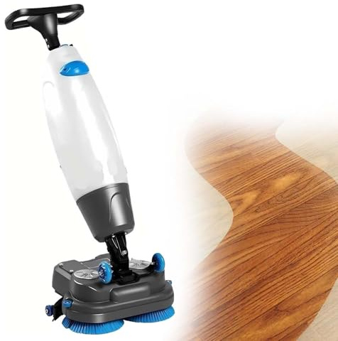 CUTANGELAR Macchina Lavapavimenti Commerciale, Mini Macchina per Pavimenti, 13000 Piedi²/H, Con Larghezza di Pulizia 18 Pollici, Velocità 0-350 RPM, Funzione Tre-in-Uno Spazzolatura, Per Hotel.(White)