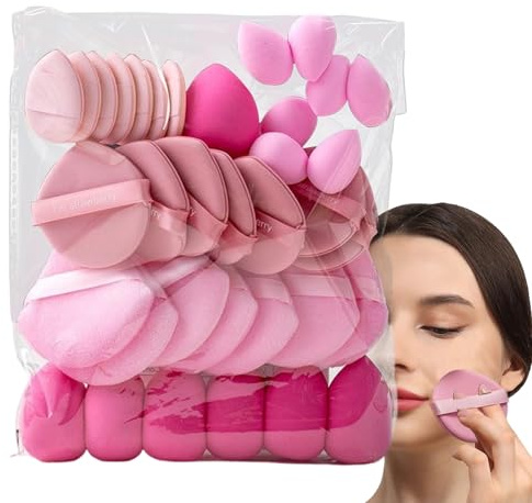 Spugna Per Fondotinta - Set 35 Pezzi Applicatori Cosmetici Riutilizzabili Per Trucco Professionale, Finitura Uniforme E Morbida | Fusionatore Makeup Per Fondotinta Correttore Crema Bellezza