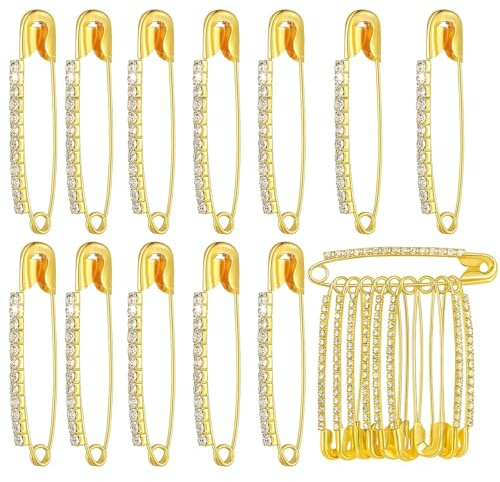 Gold Safety Pins, Premium Brooches for Women, Large Safety Pins with Gold Finish, Elegant Accessories for Clothing and Crafts, Secure Fastening Solution for Garments