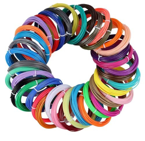 40 Colors 3D Pen Filament Refills Bundle, 656 Feet 1.75mm PLA Printing Materials, 16ft Per Color, Compatible with Most Mainstream 3D Pens