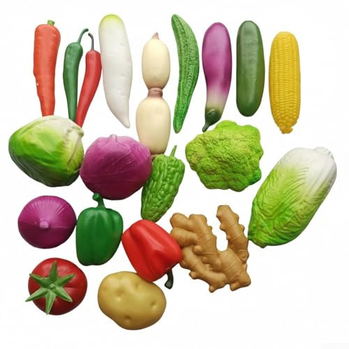 Ensemble de légumes en plastique pour salle de classe avec design réaliste et matériau pour enseigner des habitudes alimentaires saines - Faux accessoires alimentaires (K)
