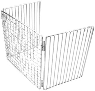 Homeponnew Griglia pieghevole in acciaio inox per barbecue, rete con borsa, 50 x 20 cm, grande superficie di cottura per barbecue all'aperto e campeggio
