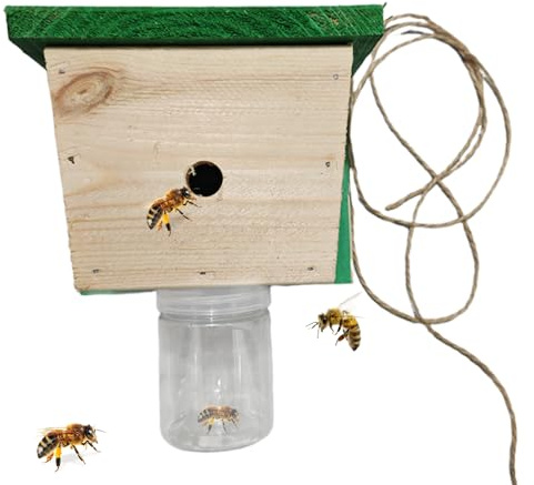 Wespenfalle,Hergestellt Aus Holz, Ausbruchsicher Und Wiederverwendbar | Insektenfalle Für Wespen Und Im Freien - Geeignet Für Terrasse Garten Balkon Hof Dachvorsprünge Zweige haus