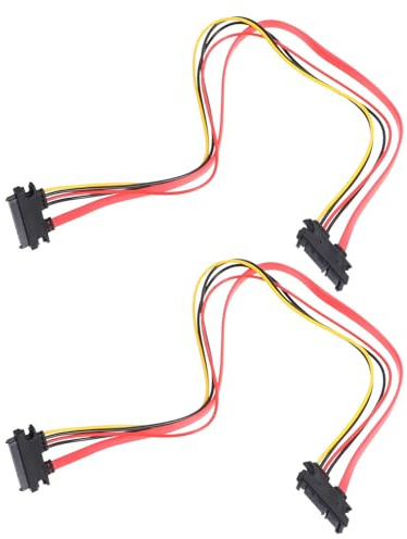 HOMSFOU Lot de 2 Câbles Adaptateurs Serial Ata 7 15 Broches Mâle vers Femelle Rallonge D'alimentation PC pour Disque Dur et Lecteur Optique Connecteur Câble Extension Interne Flexible