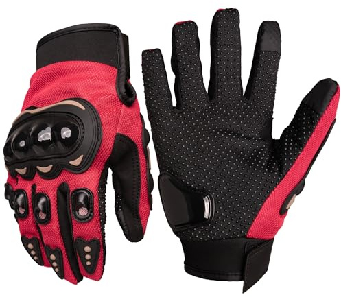 DIAWAY Guanti da moto estivi uomo donna corti traspiranti touch screen guanti da moto in rete traspirante sport outdoor antiscivolo certificati CE per motociclismo scooter quad