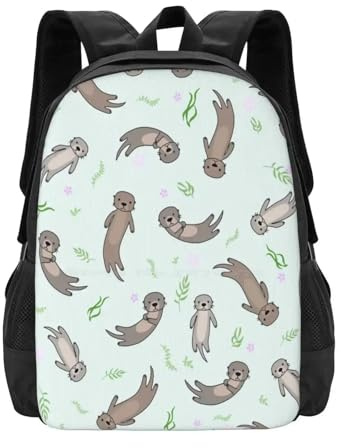 ASDCTYTKO Niedliche Kawaii Otter Großkapazität Schulrucksack Laptoptaschen Japan Australien Otter Niedliche Herbstsaison Pastel Pink Neko Festivalgeschenk