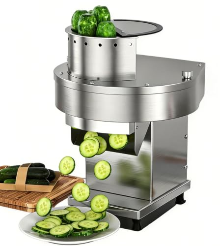 MObyat Affettatrice Elettrica Professionale da 0-7 Mm, 200 Giri/min, con Lama in Acciaio Inox 304 per Tagliare, Affettare E Grattugiare, Apertura di Alimentazione A 180°, Piedini Antiscivolo