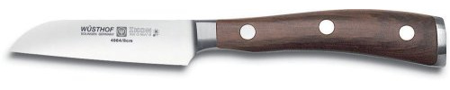 Wüsthof Gemüsemesser, Ikon (4984), 8 cm Klinge, geschmiedeter Doppelkropf, Edelstahl, Grenadill-Holz, extrem scharfes Küchenmesser