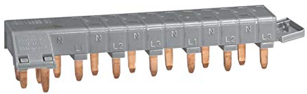 Legrand 405200 HX³ Peigne D'alimentation Tétrapolaire Tête de Groupe Horizontal Optimisé, Longueur 6 Modules, Gris