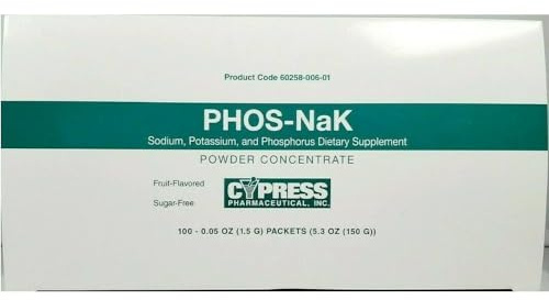 MCK27102700 - Cypress Pharmaceutical Phos-NaK Dietary Supplement Sodium/Potassium/Phosphorus 160 mg - 280 mg - 250 mg Unit Dose, Oral Powder Concentrate Packet Fruit Flavor