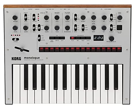 Korg Monolog monophoner Analogsynthesizer mit Voreinstellungen silber
